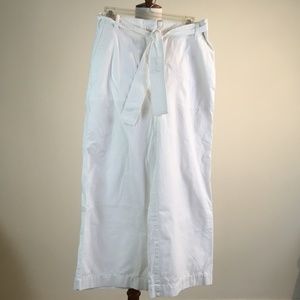 Talbots White Capris Cropped Pants Pockets Size 6